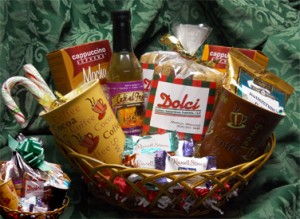Christmas Gift basket with candy cane