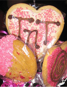 Heart cookies for table centerpiece bouquet